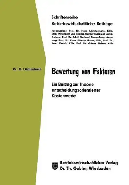 Cover of Bewertung Von Faktoren
