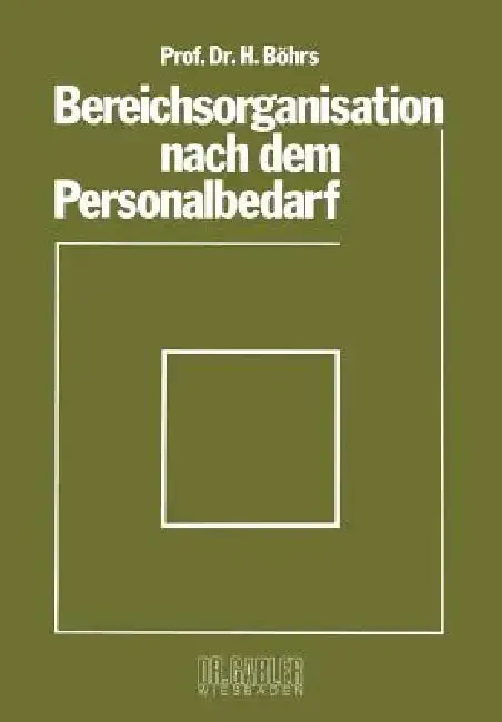 Cover of Bereichsorganisation Nach Dem Personalbedarf