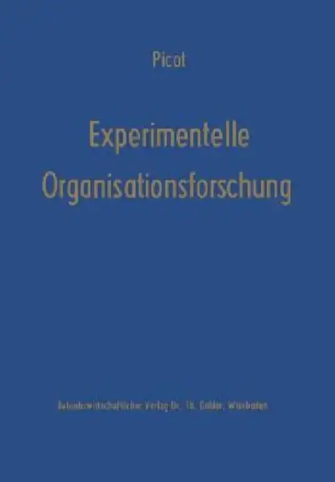 Cover of Experimentelle Organisationsforschung