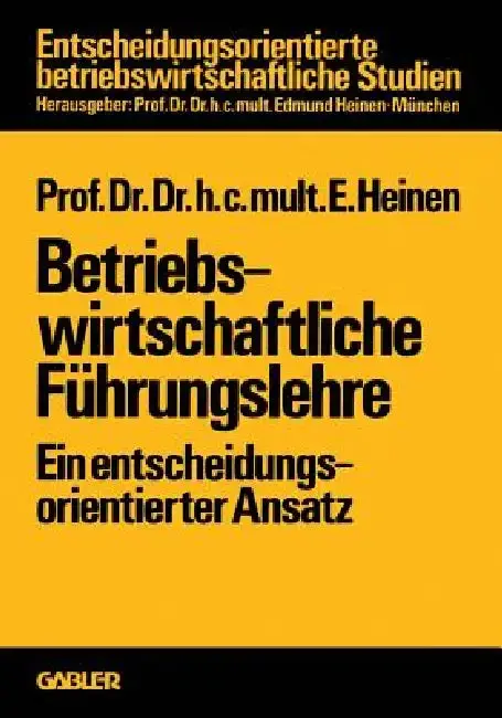 Cover of Betriebswirtschaftliche Führungslehre