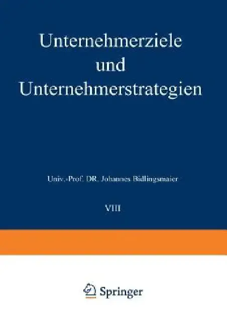 Cover of Unternehmerziele Und Unternehmerstrategien