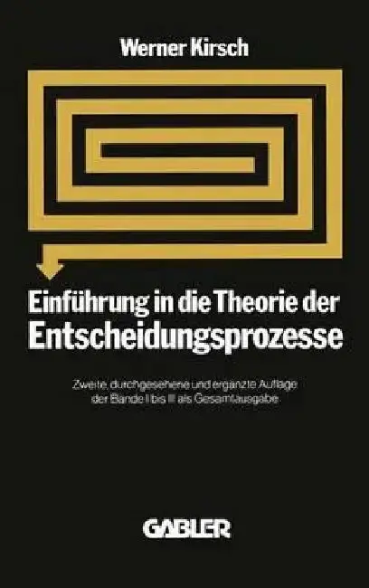 Cover of Einführung in Die Theorie Der Entscheidungsprozesse