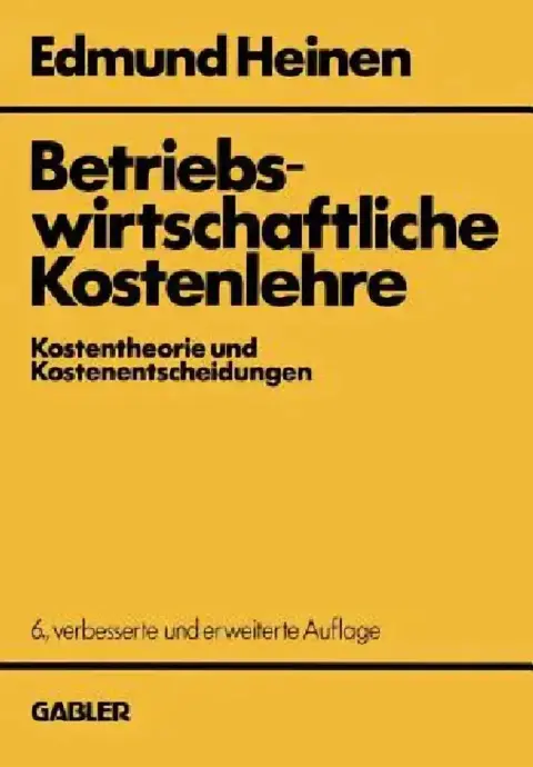 Cover of Betriebswirtschaftliche Kostenlehre