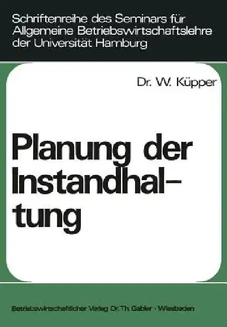 Cover of Planung Der Instandhaltung