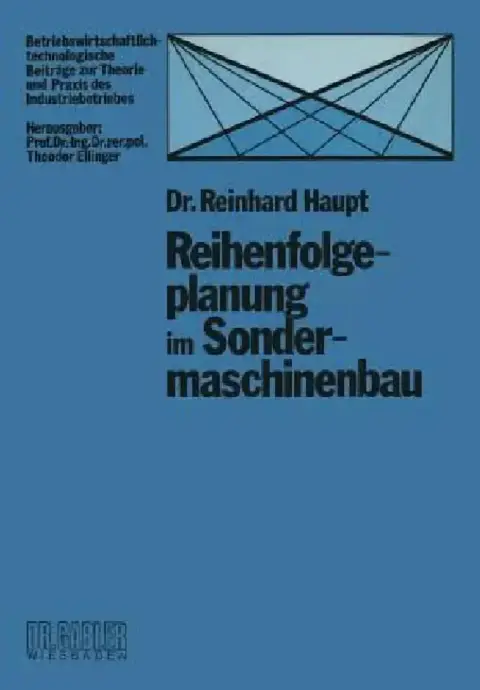 Cover of Reihenfolgeplanung Im Sondermaschinenbau