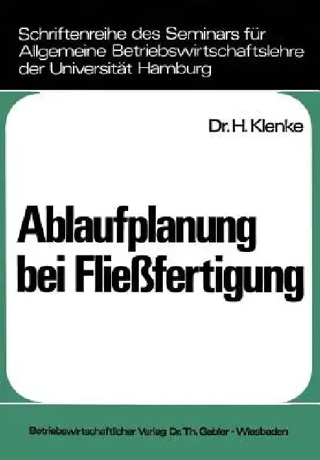 Cover of Ablaufplanung Bei Fließfertigung