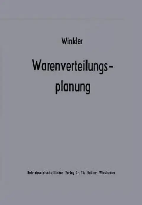 Cover of Warenverteilungsplanung