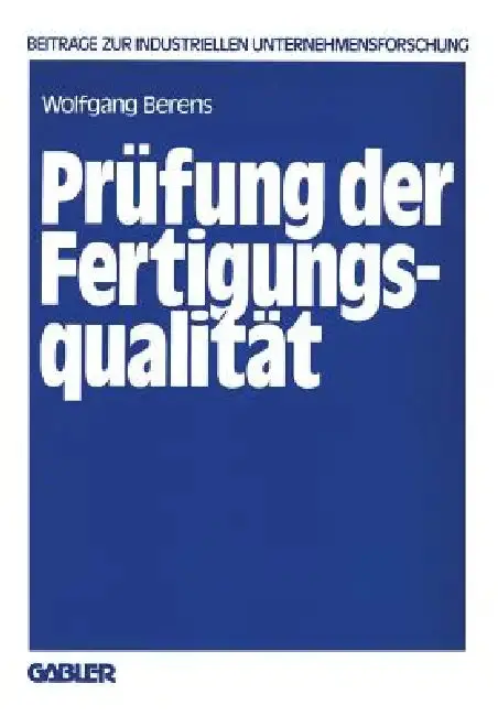 Cover of Prüfung Der Fertigungsqualität