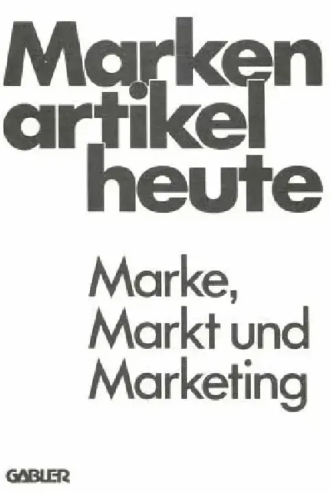 Cover of Markenartikel Heute