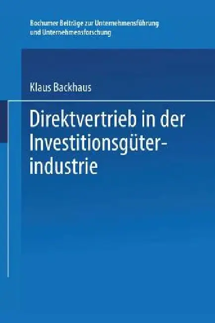Cover of Direktvertrieb in Der Investitionsgüterindustrie