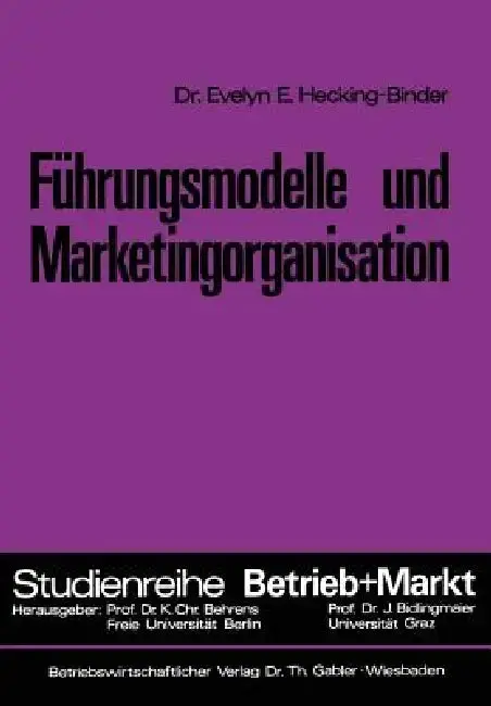 Cover of Führungsmodelle Und Marketingorganisation