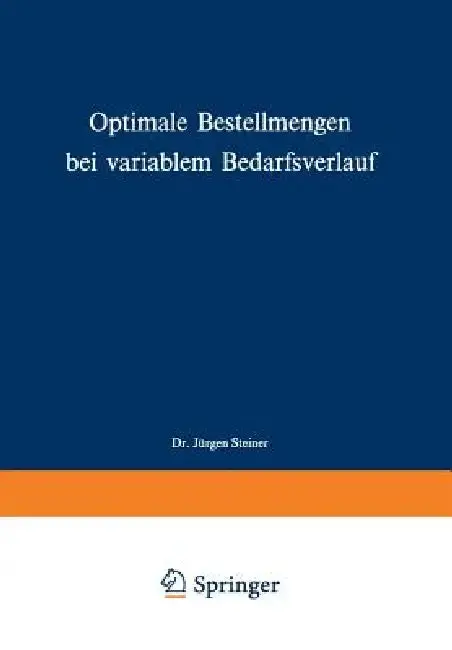 Cover of Optimale Bestellmengen Bei Variablem Bedarfsverlauf