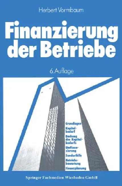 Cover of Finanzierung der Betriebe