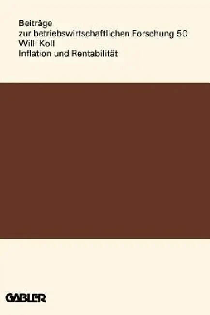 Cover of Inflation Und Rentabilität