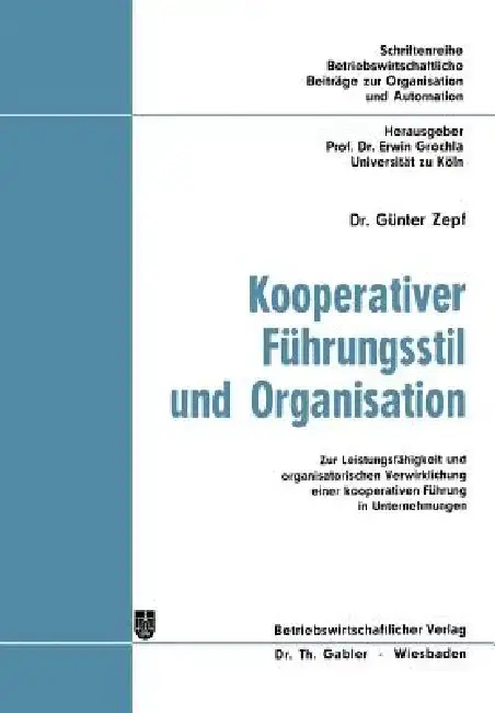 Cover of Kooperativer Führungsstil Und Organisation