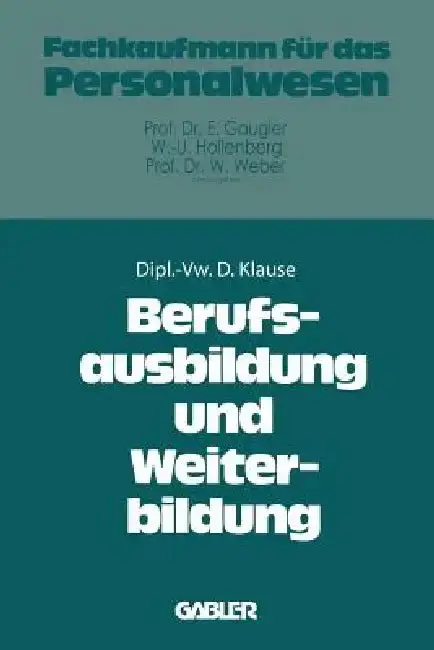 Cover of Berufsausbildung Und Weiterbildung