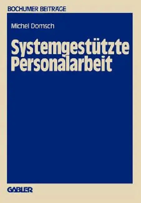 Cover of Systemgestützte Personalarbeit
