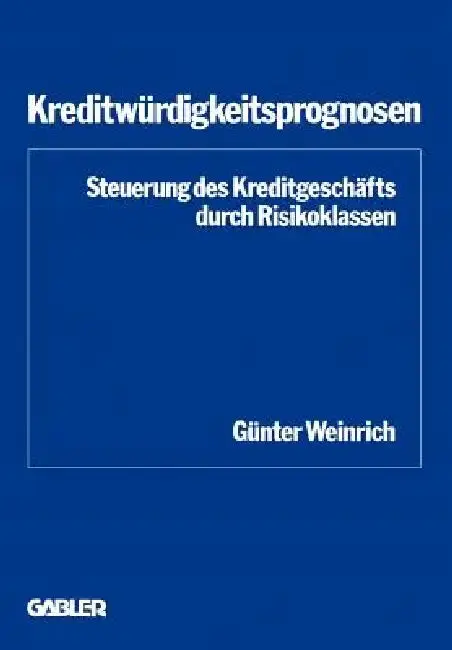 Cover of Kreditwürdigkeitsprognosen