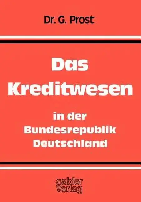 Cover of Das Kreditwesen in Der Bundesrepublik Deutschland