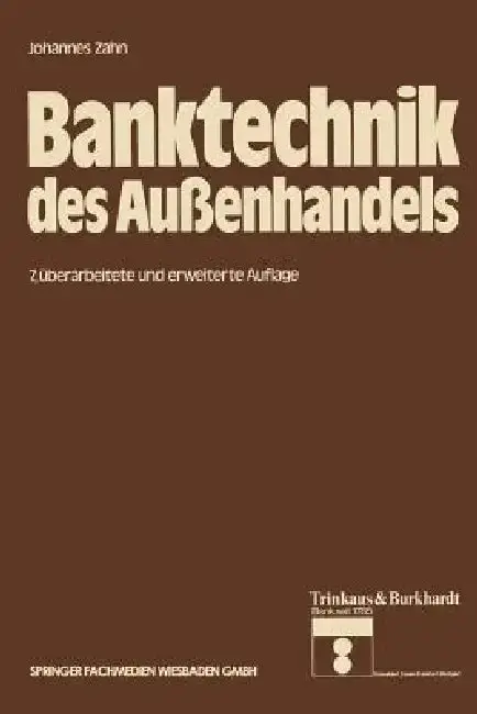 Cover of Banktechnik Des Außenhandels