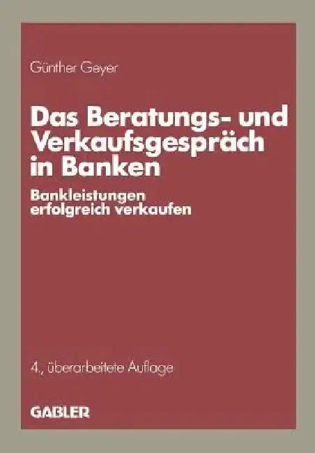 Cover of Das Beratungs- Und Verkaufsgespräch in Banken