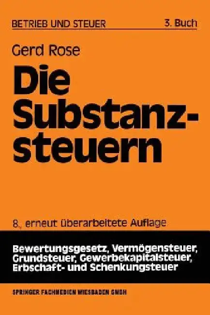 Cover of Die Substanzsteuern
