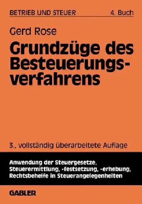 Cover of Grundzüge Des Besteuerungsverfahrens