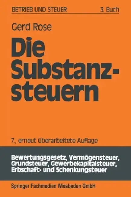 Cover of Die Substanzsteuern