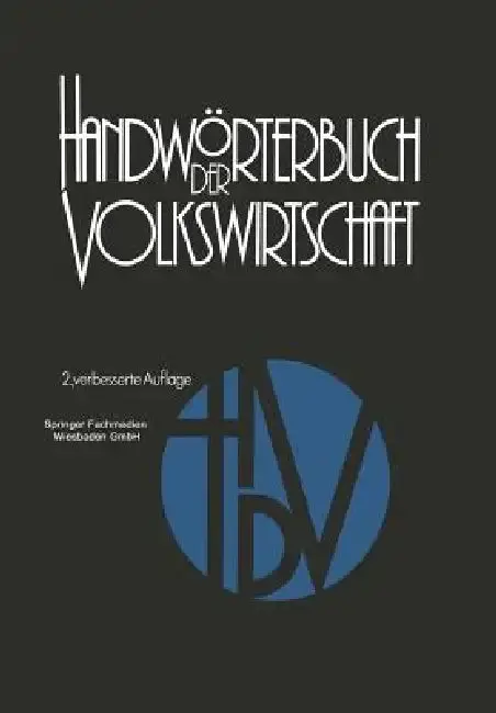 Cover of Handwörterbuch Der Volkswirtschaft