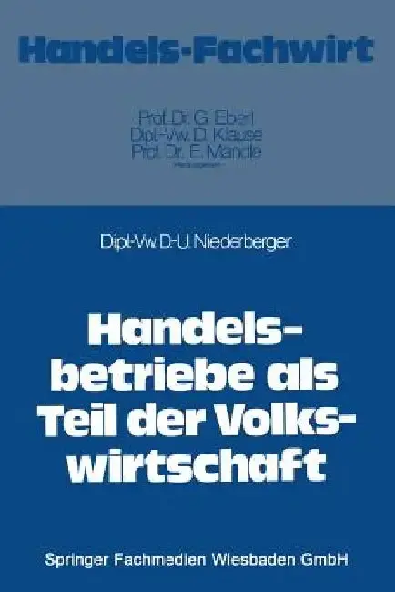 Cover of Handelsbetriebe ALS Teil Der Volkswirtschaft