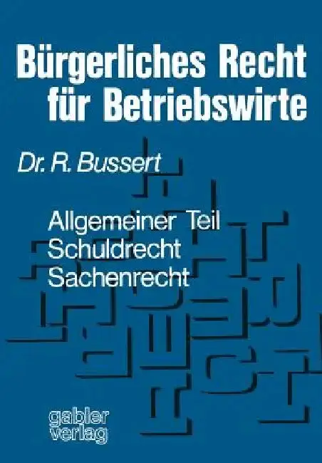 Cover of Bürgerliches Recht Für Betriebswirte