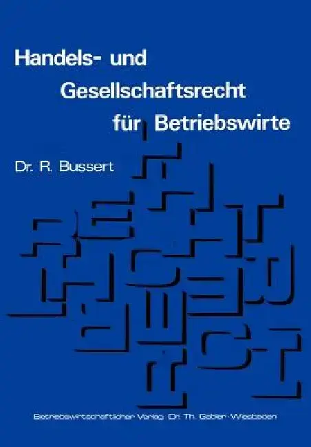 Cover of Handels- Und Gesellschaftsrecht Für Betriebswirte