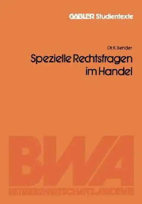 Cover of Spezielle Rechtsfragen Im Handel