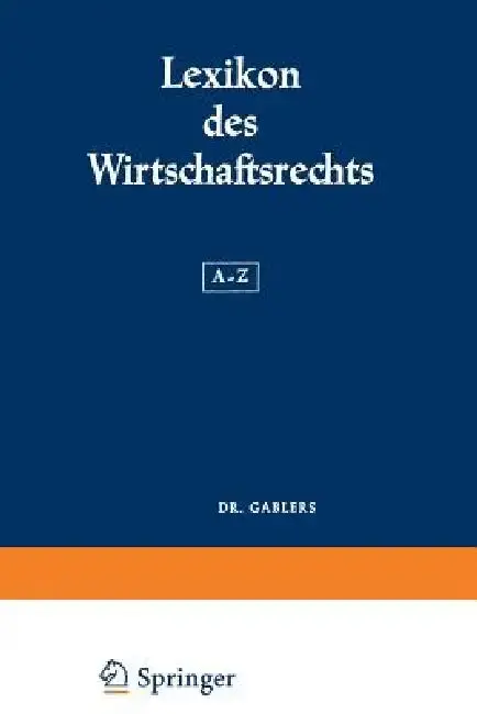 Cover of Lexikon Des Wirtschaftsrechts