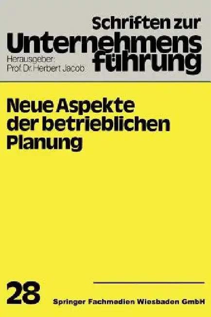 Cover of Neue Aspekte Der Betrieblichen Planung