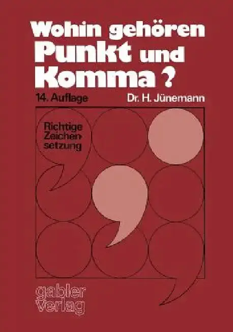 Cover of Wohin Gehören Punkt Und Komma?