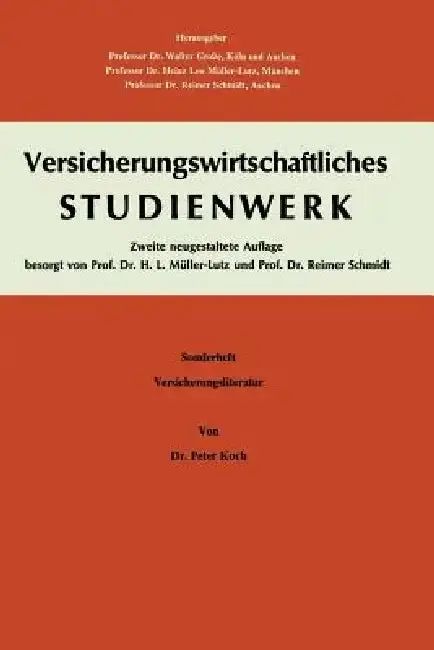 Cover of Einführung in Das Versicherungs-Schrifttum