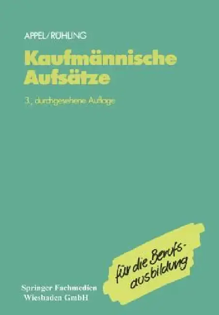 Cover of Kaufmännische Aufsätze