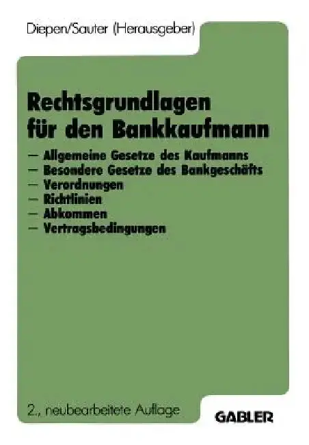 Cover of Rechtsgrundlagen Für Den Bankkaufmann