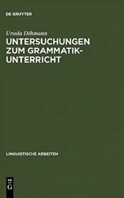 Cover of Untersuchungen Zum Grammatikunterricht