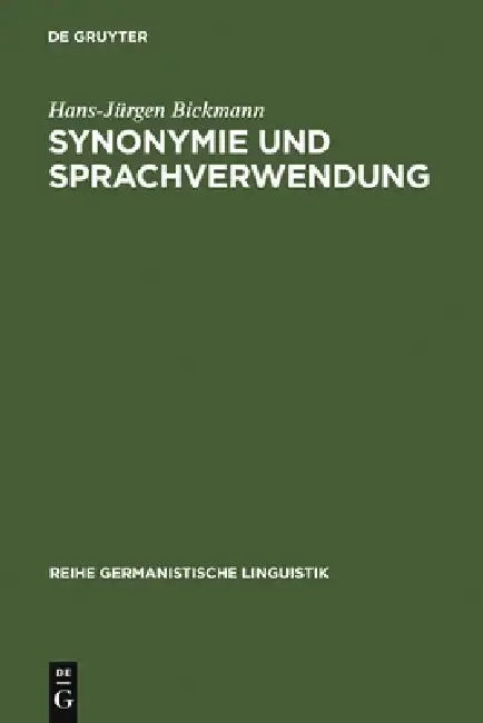 Cover of Synonymie und Sprachverwendung