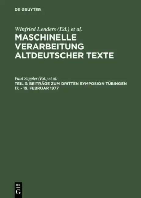 Cover of Beiträge Zum Dritten Symposion Tübingen 17. - 19. Februar 1977