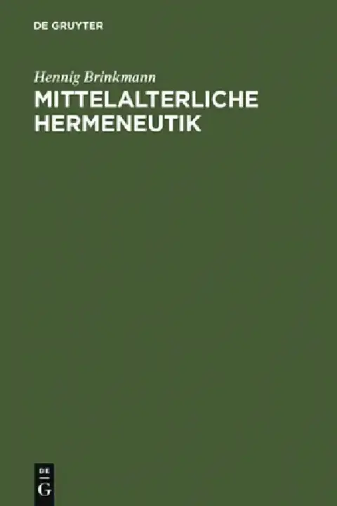 Cover of Mittelalterliche Hermeneutik