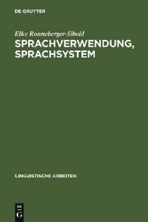 Cover of Sprachverwendung, Sprachsystem