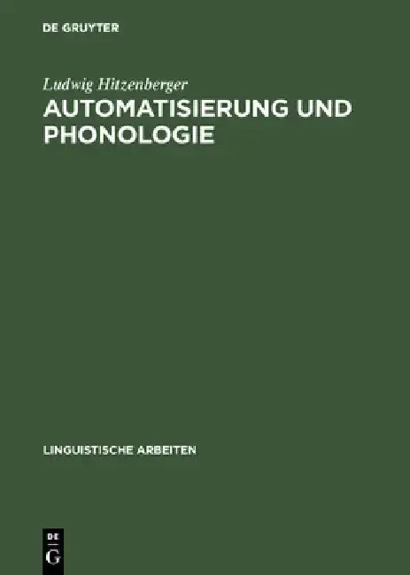 Cover of Automatisierung und Phonologie