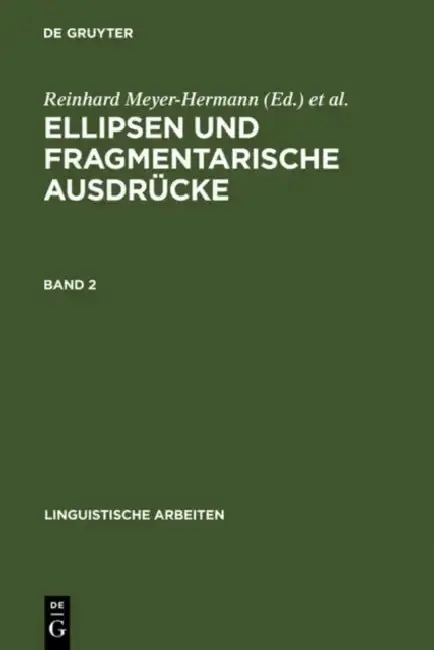 Cover of Ellipsen und fragmentarische Ausdrücke