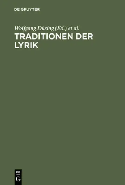 Cover of Traditionen der Lyrik