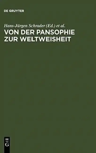 Cover of Von Der Pansophie Zur Weltweisheit