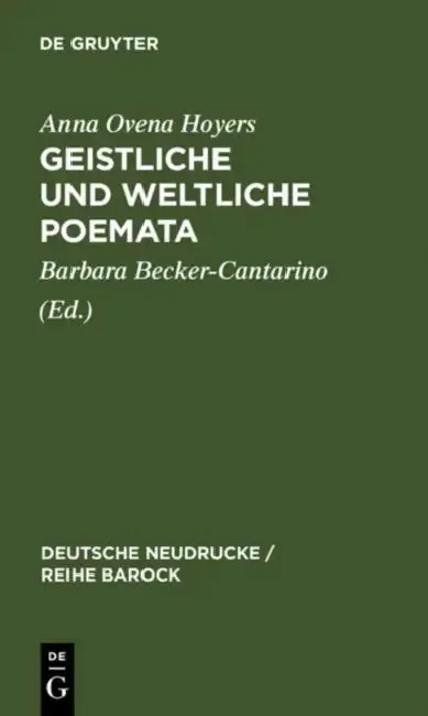 Cover of Geistliche und Weltliche Poemata