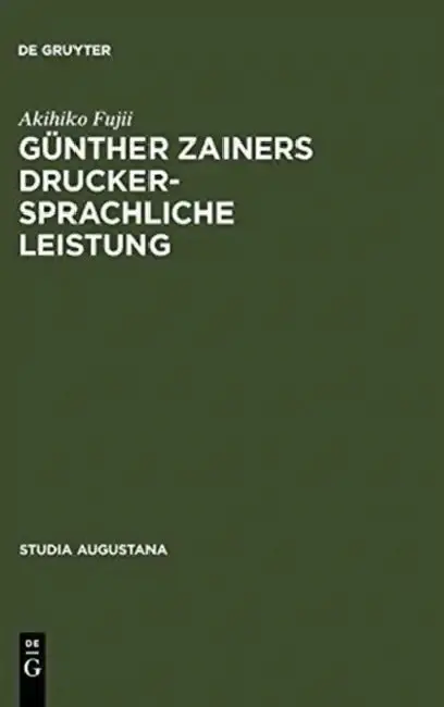 Cover of Günther Zainers druckersprachliche Leistung